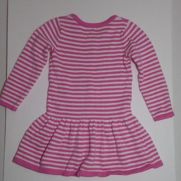 GYMBOREE 2T Racoon Sweater Dress Pink White Stripe - Picture 4 of 6